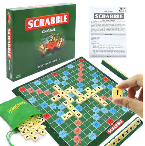 Cross-border children's English word spelling desktop board creative four-person mini English alphabet mahjong game toy