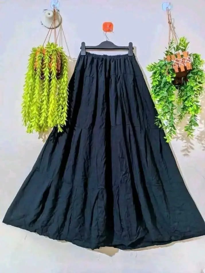 Solid Black PREMIUM LONG SKIRT